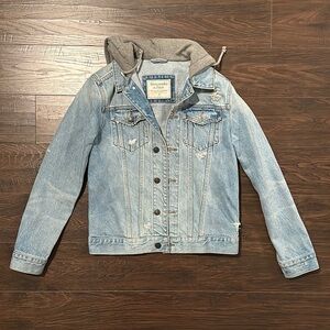 Oversized denim jacket with hood🥰